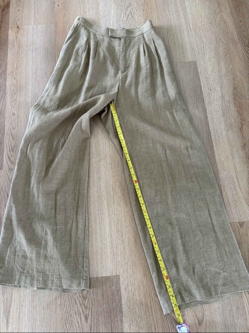 Women's Tan linen Blazer and Pants Set - Picture 7 of 8
